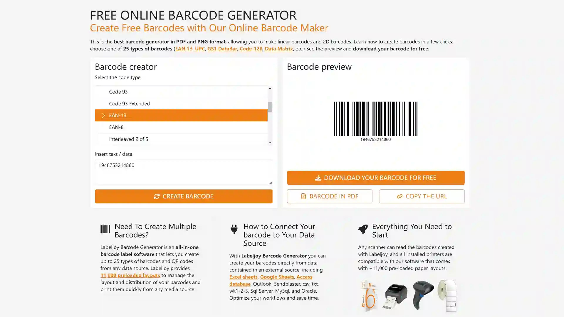 Labeljoy Free Barcode Generator