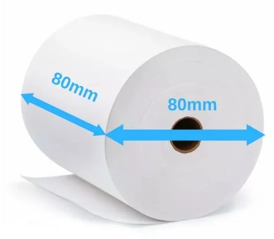 Largeur et diamètre des rouleaux de papier thermique de 80 mm x 80 mm